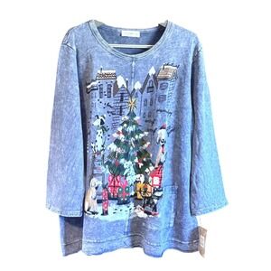 Jess & Jane Dogs of Christmas Fleece Medium New Mineral Wash M88-166